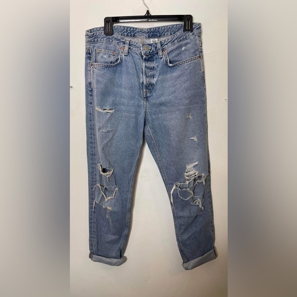H&M & denim jeans low waist distressed, boyfriend, jeans size 28 - Picture 10 of 11